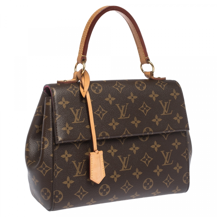 Pre Owned Louis Vuitton Monogram Canvas and Leather Cluny BB Top Handle Bag