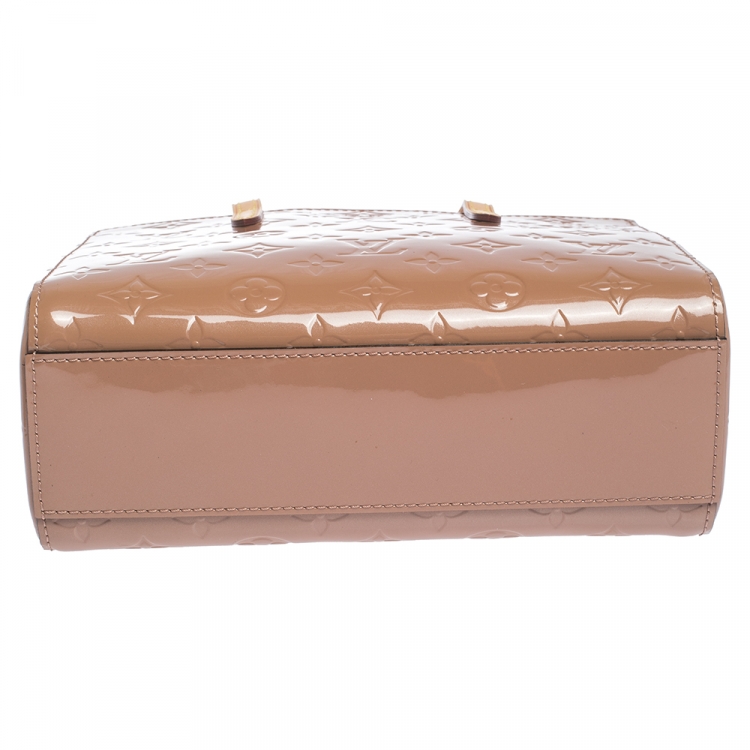 Pre Owned Louis Vuitton Rose Velours Monogram Vernis Catalina BB Bag