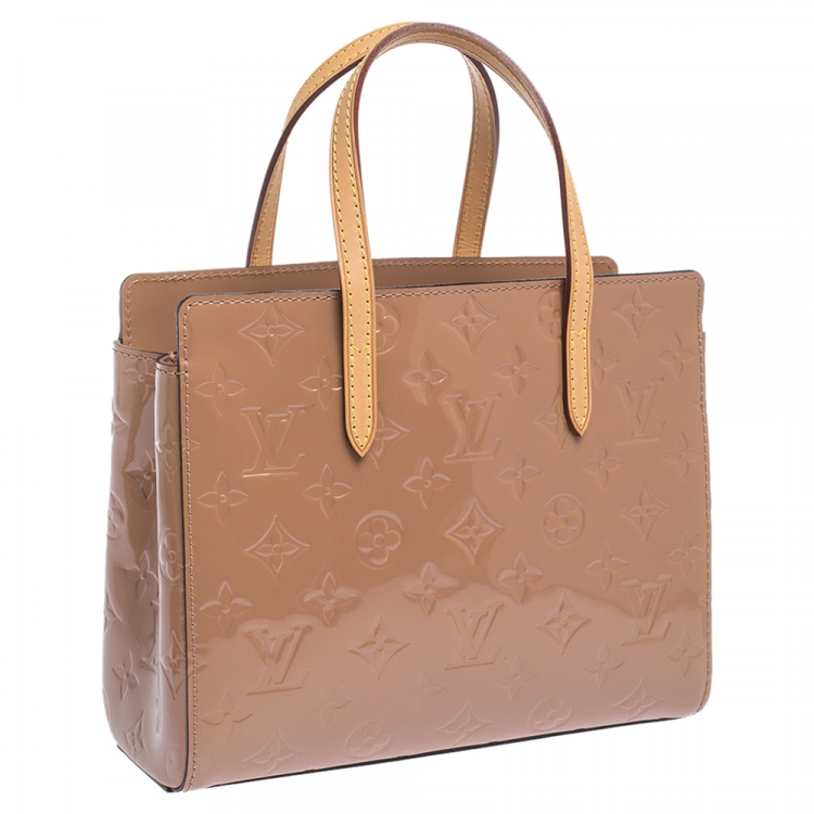 Pre Owned Louis Vuitton Rose Velours Monogram Vernis Catalina BB Bag