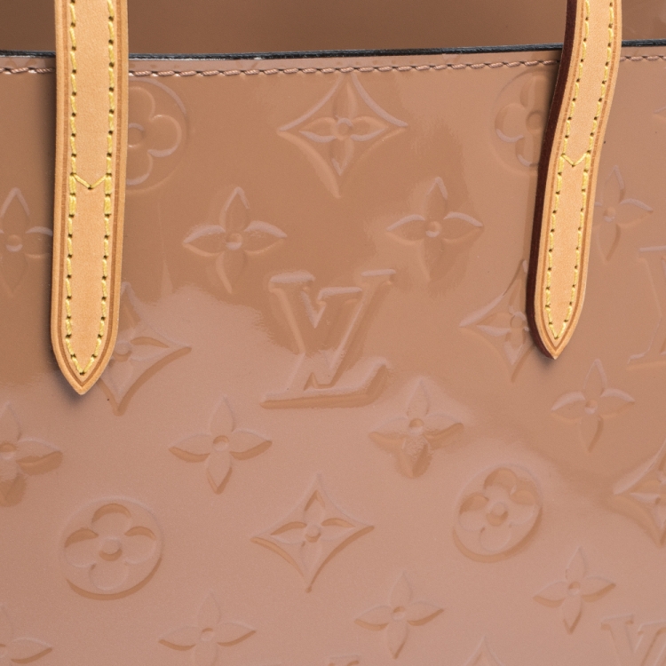 Pre Owned Louis Vuitton Rose Velours Monogram Vernis Catalina BB Bag