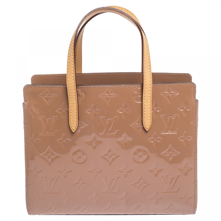 Pre Owned Louis Vuitton Rose Velours Monogram Vernis Catalina BB Bag