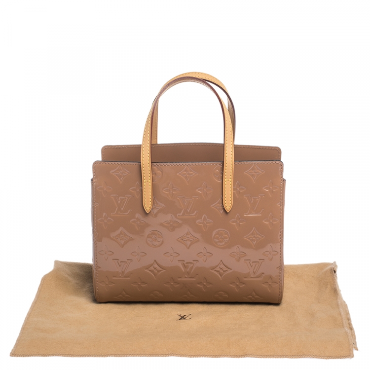 Pre Owned Louis Vuitton Rose Velours Monogram Vernis Catalina BB Bag