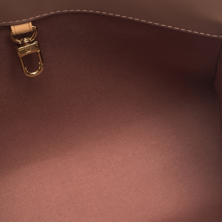 Pre Owned Louis Vuitton Rose Velours Monogram Vernis Catalina BB Bag