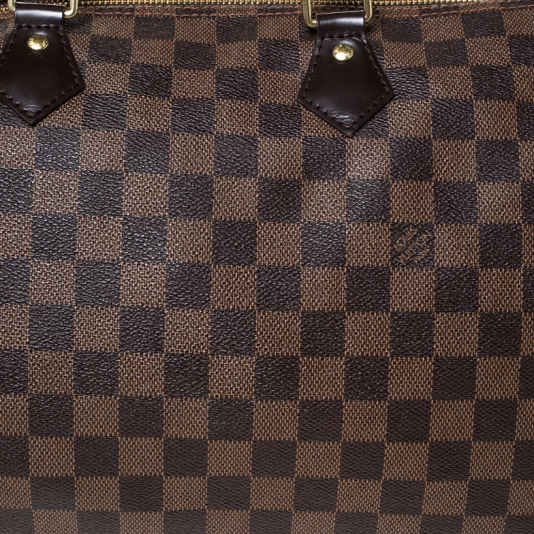Pre Owned Louis Vuitton Damier Ebene Canvas Speedy 35 Bag