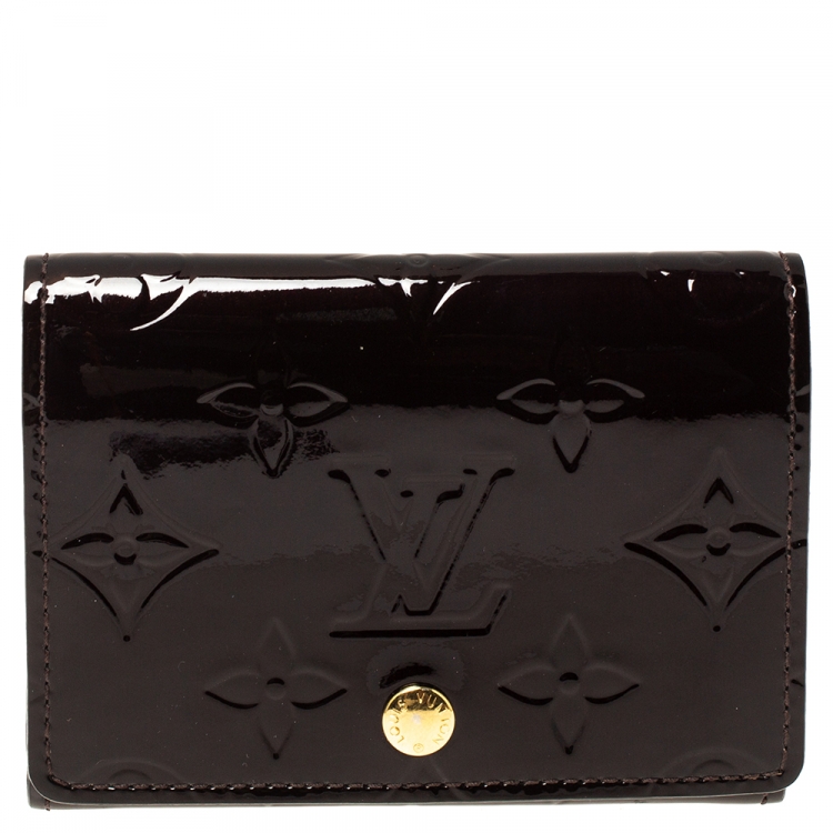 Pre Owned Louis Vuitton Amarante Monogram Business Card Holder