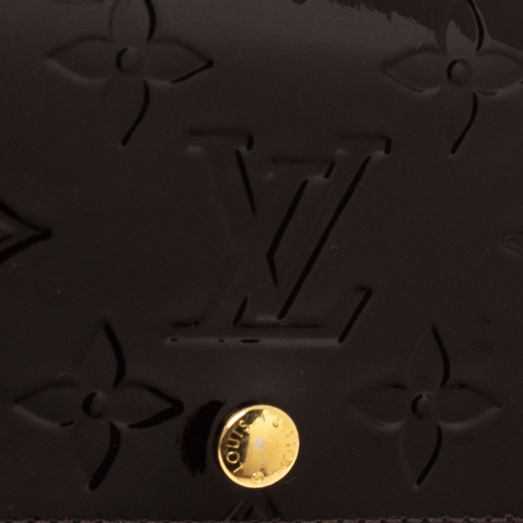 Pre Owned Louis Vuitton Amarante Monogram Business Card Holder