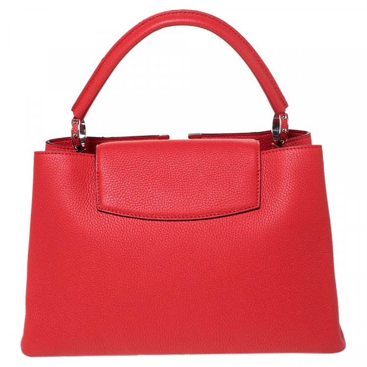 Pre Owned Louis Vuitton Corall Taurillon Leather Capucines MM Bag