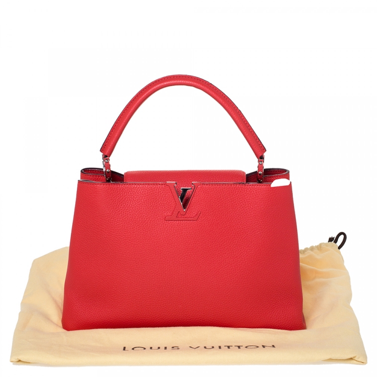 Pre Owned Louis Vuitton Corall Taurillon Leather Capucines MM Bag