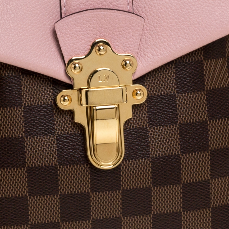 Pre Owned Louis Vuitton Magnolia Pink Damier Ebene Canvas Clapton Backpack