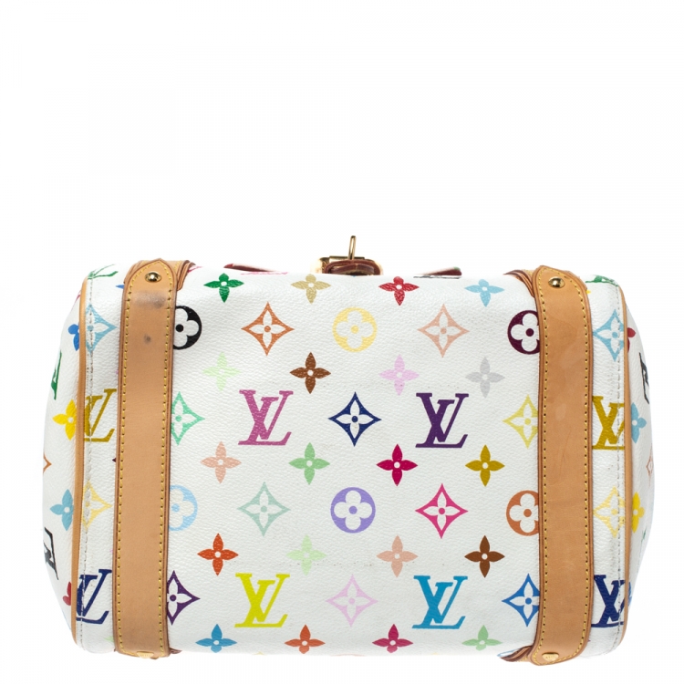 Pre Owned Louis Vuitton White Monogram Multicolore Canvas Priscilla Bag