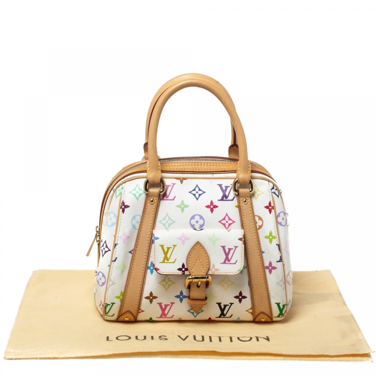 Pre Owned Louis Vuitton White Monogram Multicolore Canvas Priscilla Bag
