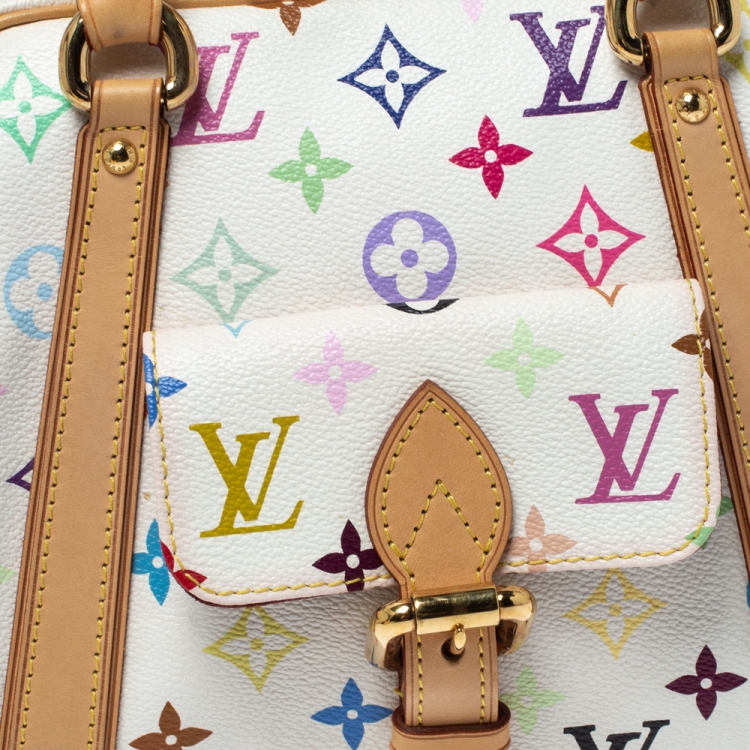 Pre Owned Louis Vuitton White Monogram Multicolore Canvas Priscilla Bag