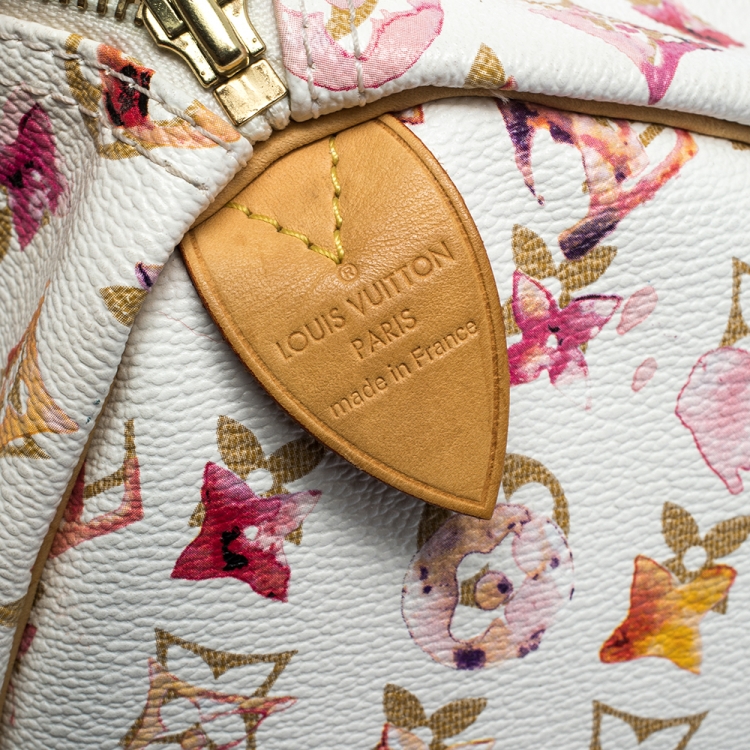 Pre Owned Louis Vuitton Monogram Canvas Watercolor Aquarelle Richard Prince Speedy 35 Bag