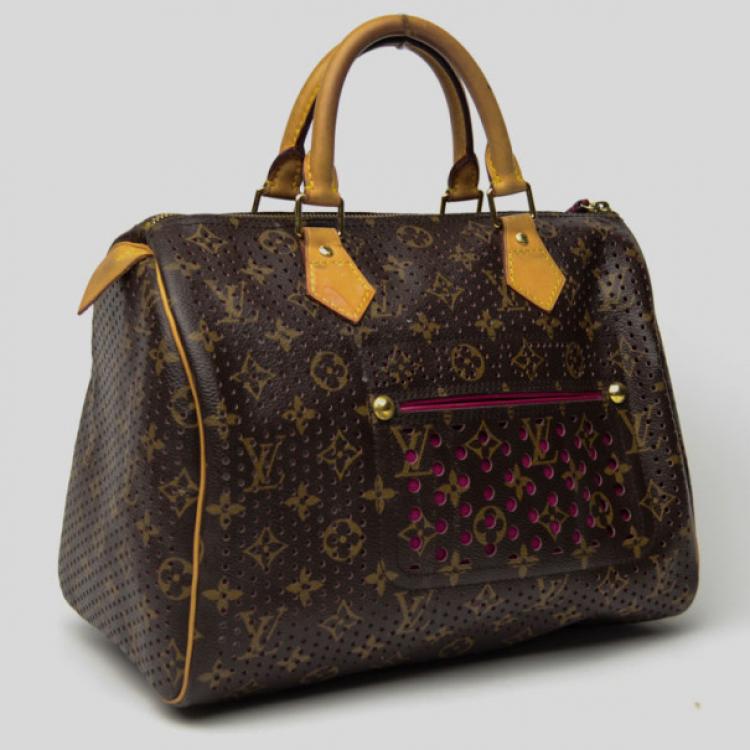 Louis Vuitton Limited Edition Fuchsia Perforated Speedy 30 Bag at