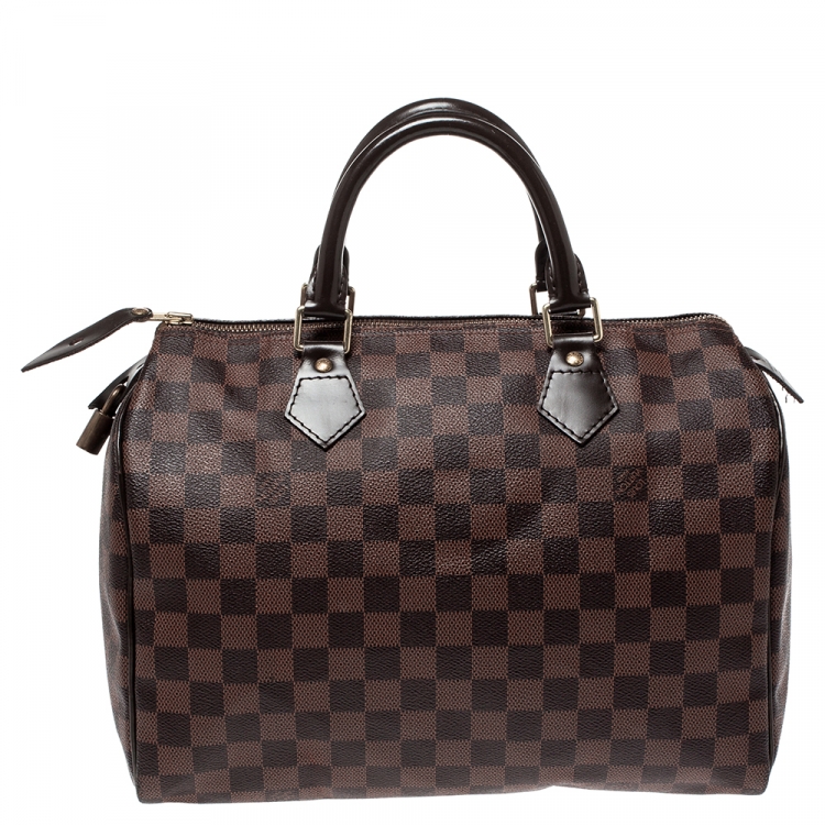 Pre Owned Louis Vuitton Damier Ebene Canvas Speedy 30 Bag