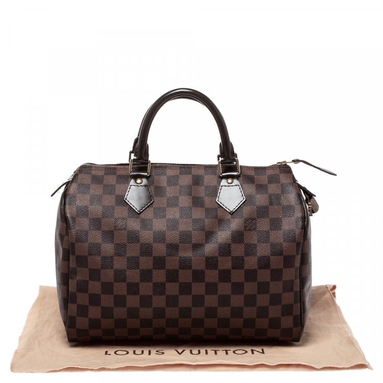 Pre Owned Louis Vuitton Damier Ebene Canvas Speedy 30 Bag