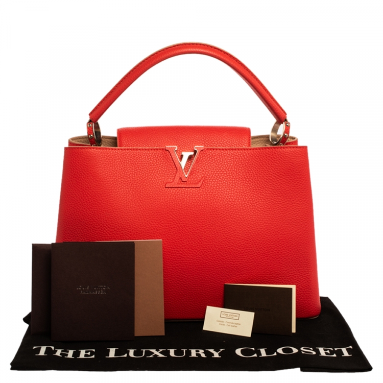 مملوكة مسبقًا Louis Vuitton Cherry Taurillon Leather Capucines MM Bag