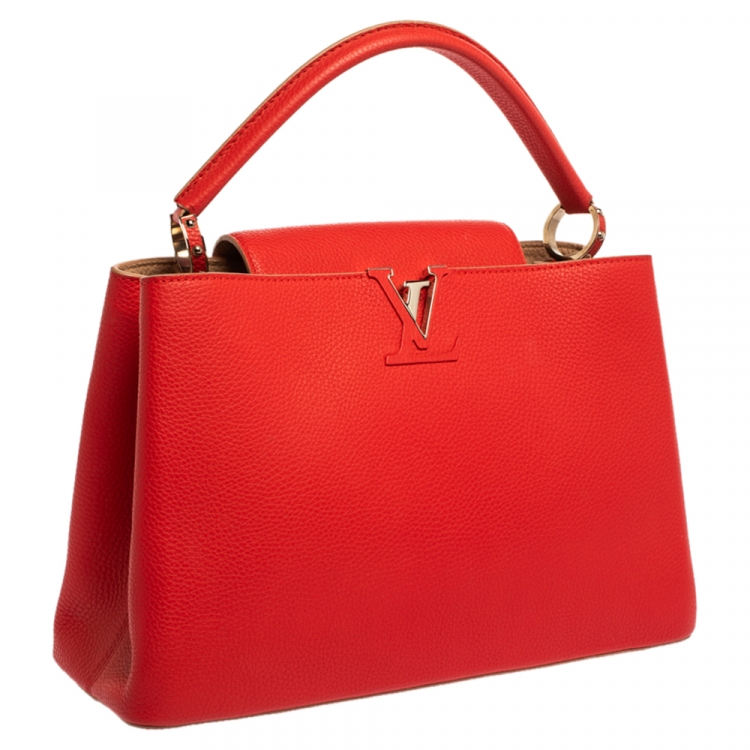 مملوكة مسبقًا Louis Vuitton Cherry Taurillon Leather Capucines MM Bag