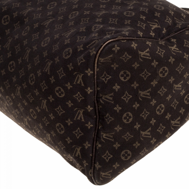 Pre Owned Louis Vuitton Fusain Monogram Canvas Mini Lin Speedy 30 Bag