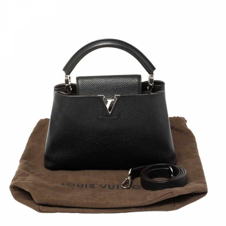 Pre Owned Louis Vuitton Black Taurillon Leather Capucines BB Bag
