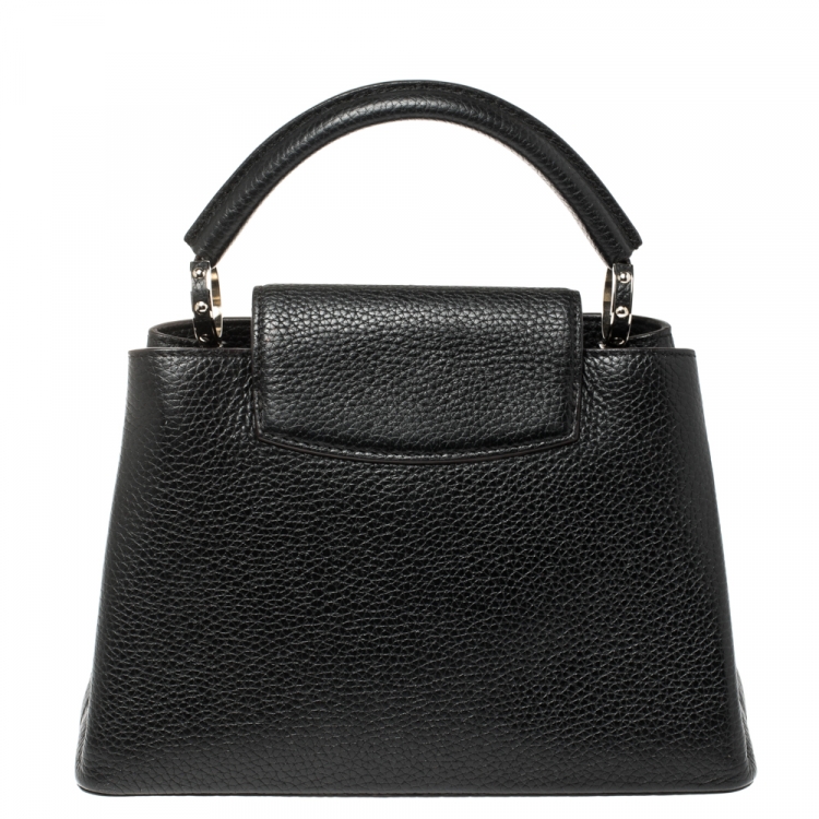 Pre Owned Louis Vuitton Black Taurillon Leather Capucines BB Bag