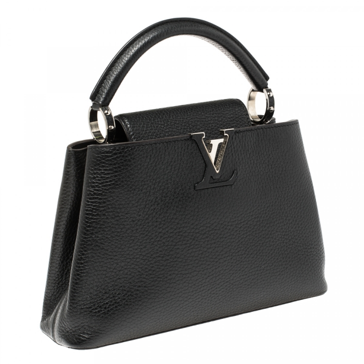 Pre Owned Louis Vuitton Black Taurillon Leather Capucines BB Bag