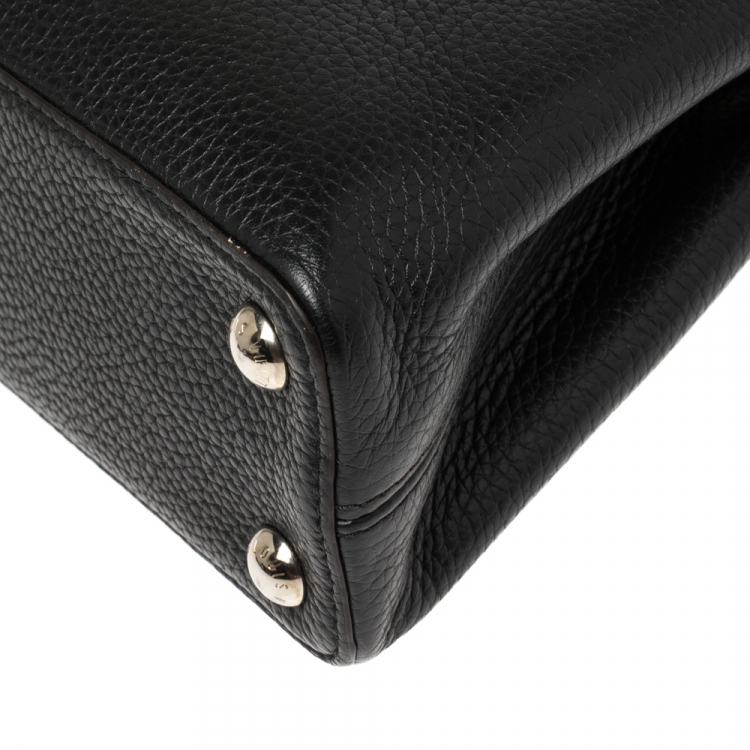 Pre Owned Louis Vuitton Black Taurillon Leather Capucines BB Bag