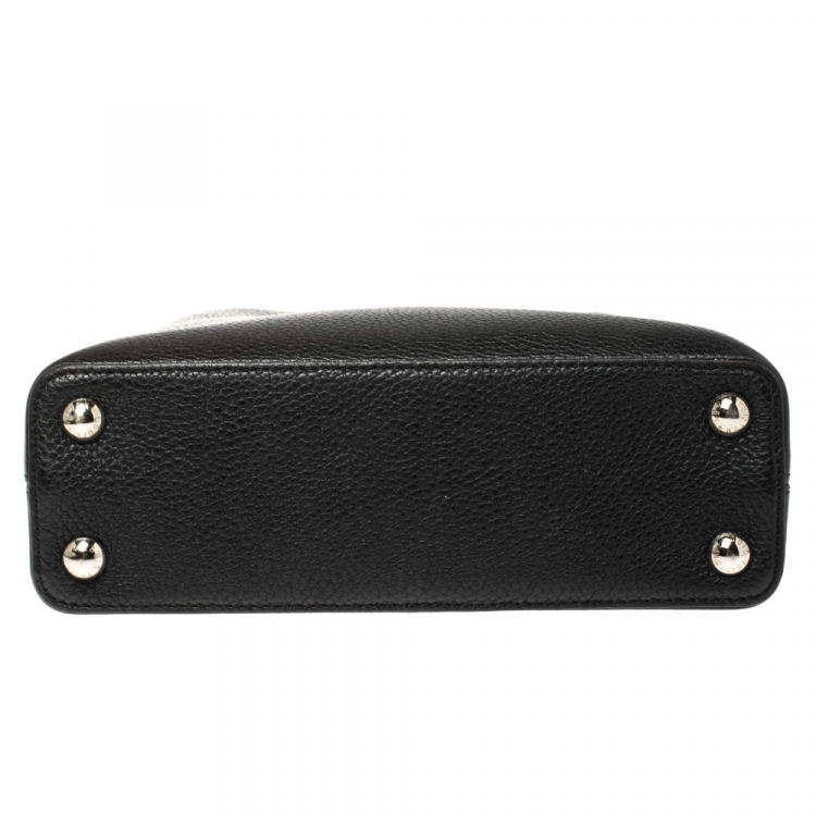 Pre Owned Louis Vuitton Black Taurillon Leather Capucines BB Bag