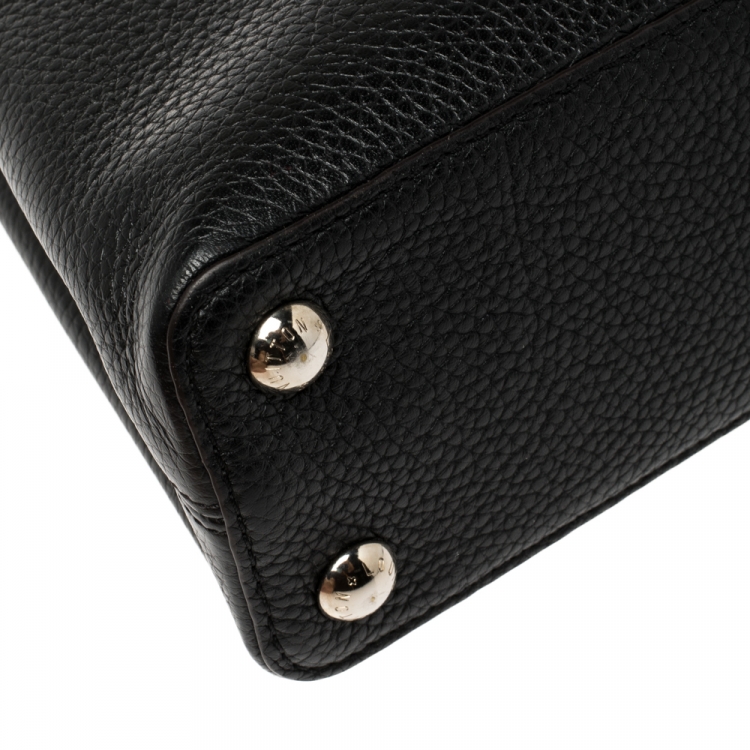 Pre Owned Louis Vuitton Black Taurillon Leather Capucines BB Bag