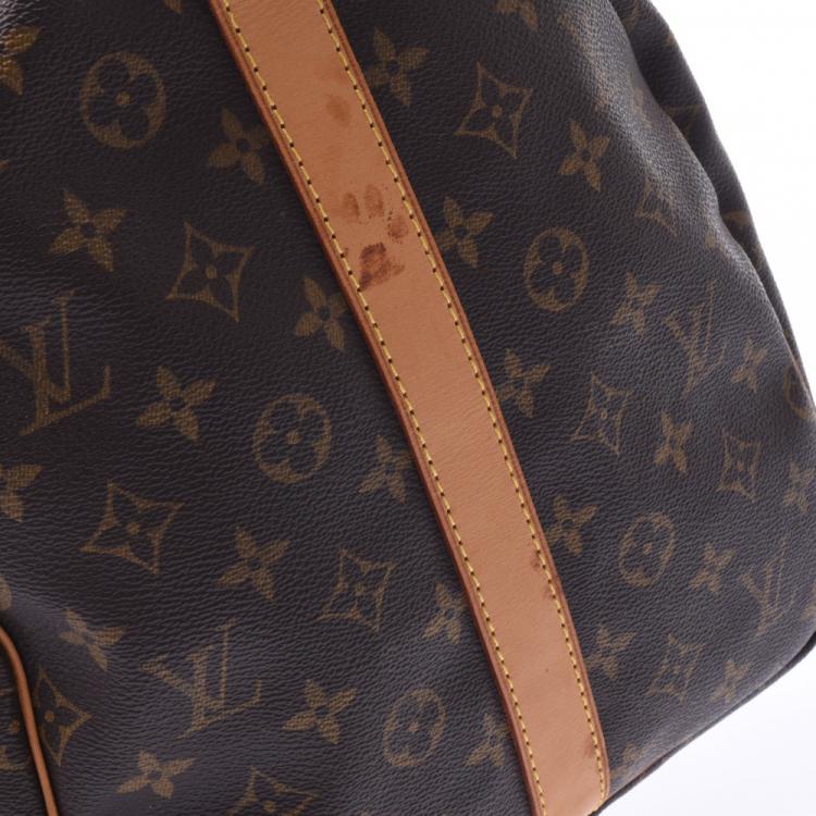 Pre Owned Louis Vuitton Brown Monogram Canvas Keepall Bandouliere 55 Bag