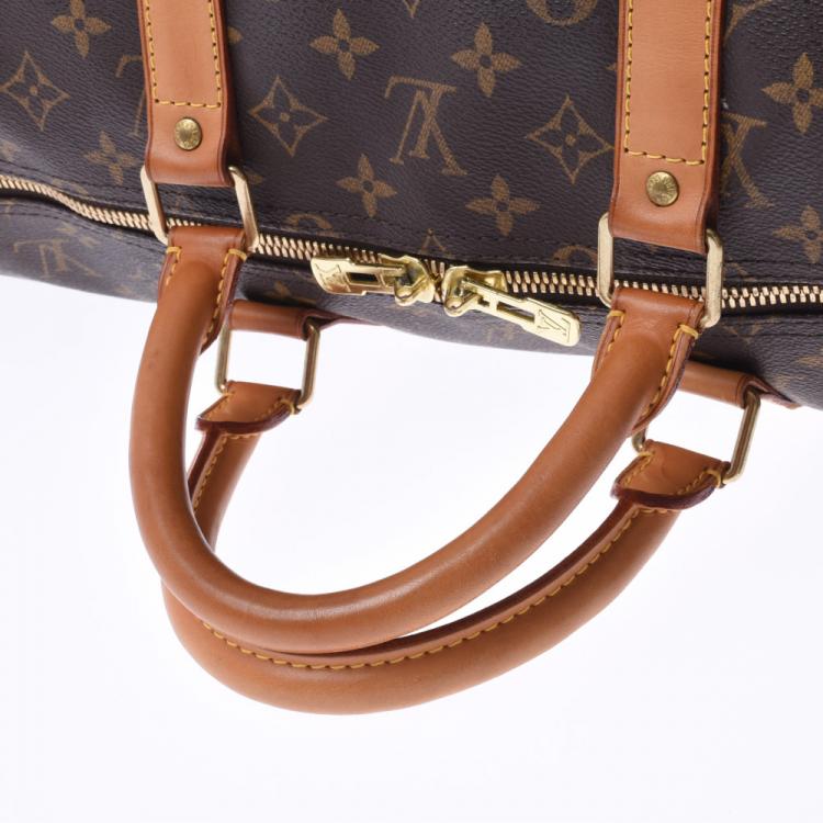 Pre Owned Louis Vuitton Brown Monogram Canvas Keepall Bandouliere 55 Bag