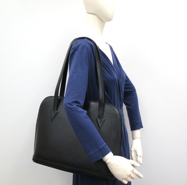 Louis Vuitton Lussac Black Epi Leather Tote Bag