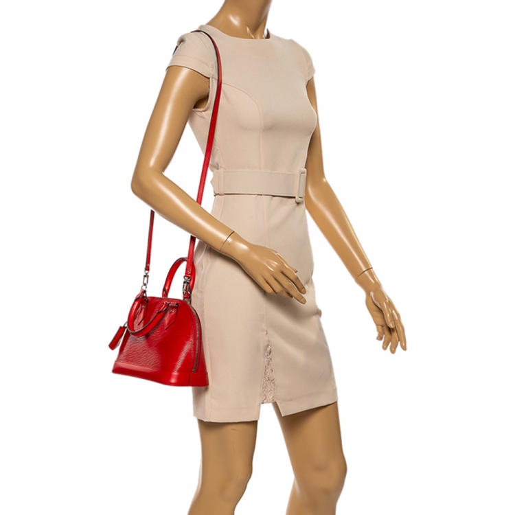 Louis Vuitton Coquelicot EPI Alma Mini Handbag