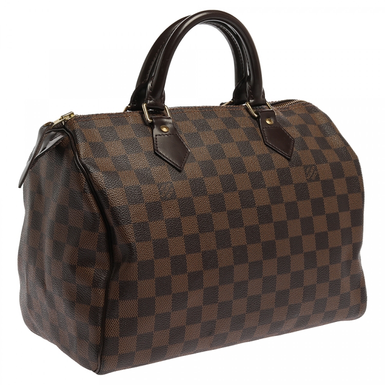 Pre Owned Louis Vuitton Damier Ebene Canvas Speedy 30 Bag