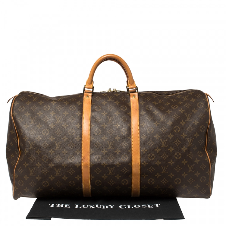 Pre Owned Louis Vuitton Monogram Canvas Keepall 60 Bag