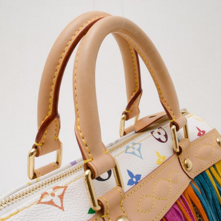Pre Owned Louis Vuitton Limited Edition Multicolore Fringe Speedy 25 Satchel Handbag 