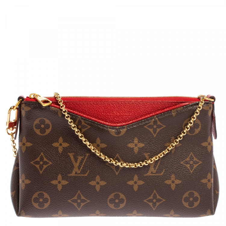 Louis Vuitton, Pallas chain monogram shoulder bag in red. - Unique Designer  Pieces