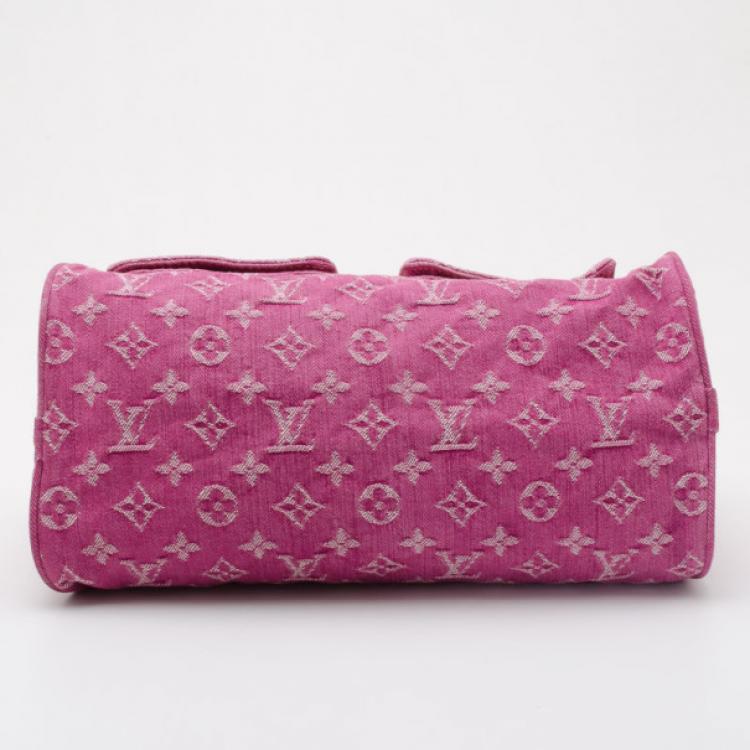 Pre Owned Louis Vuitton Pink Monogram Denim Neo Speedy