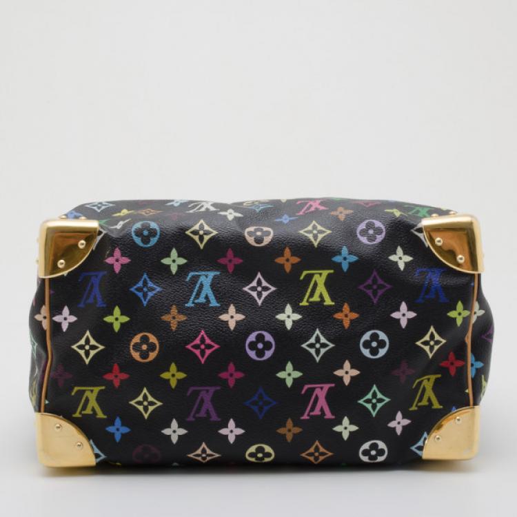 Pre Owned Louis Vuitton Black Multicolor Speedy 30