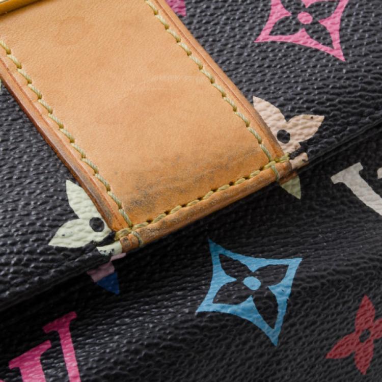 Pre Owned Louis Vuitton Black Multicolor Speedy 30