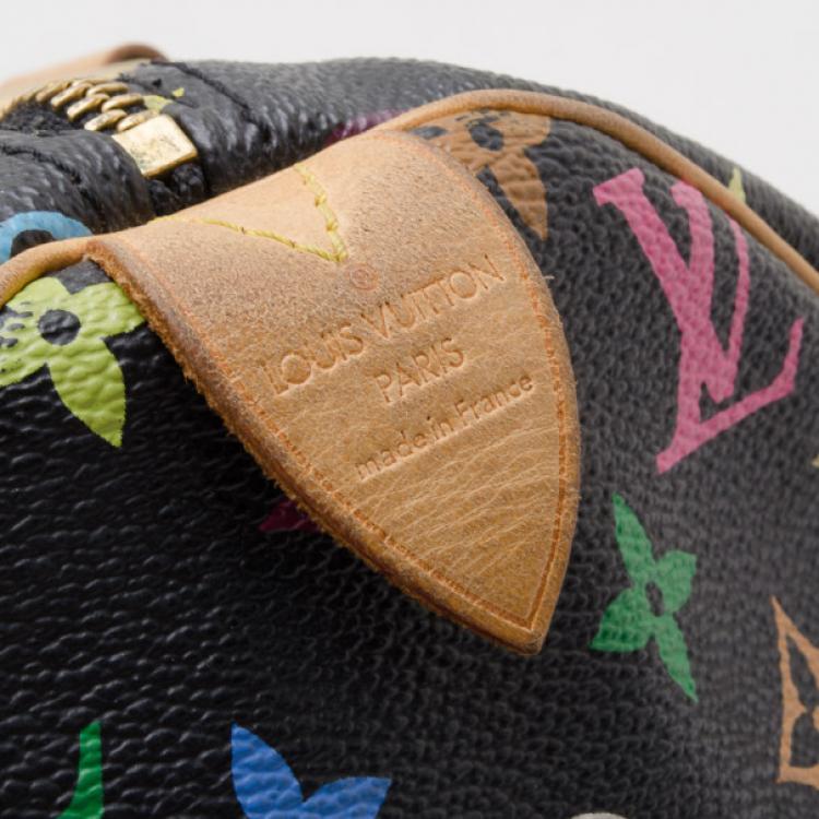 Pre Owned Louis Vuitton Black Multicolor Speedy 30