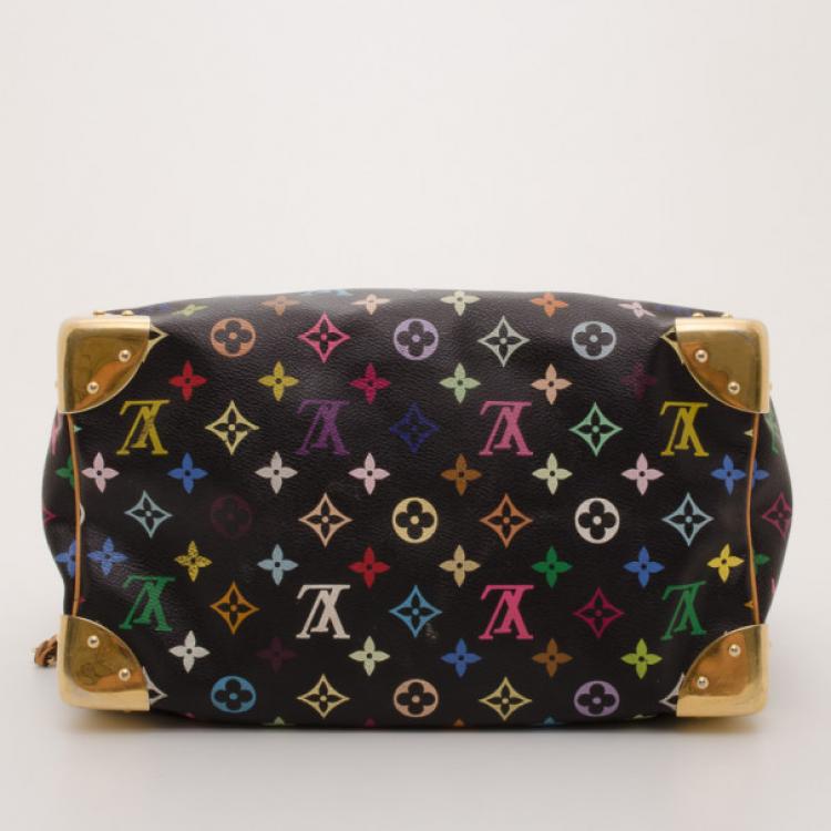 Pre Owned Louis Vuitton Black Multicolor Monogram Canvas Speedy 30 Bag