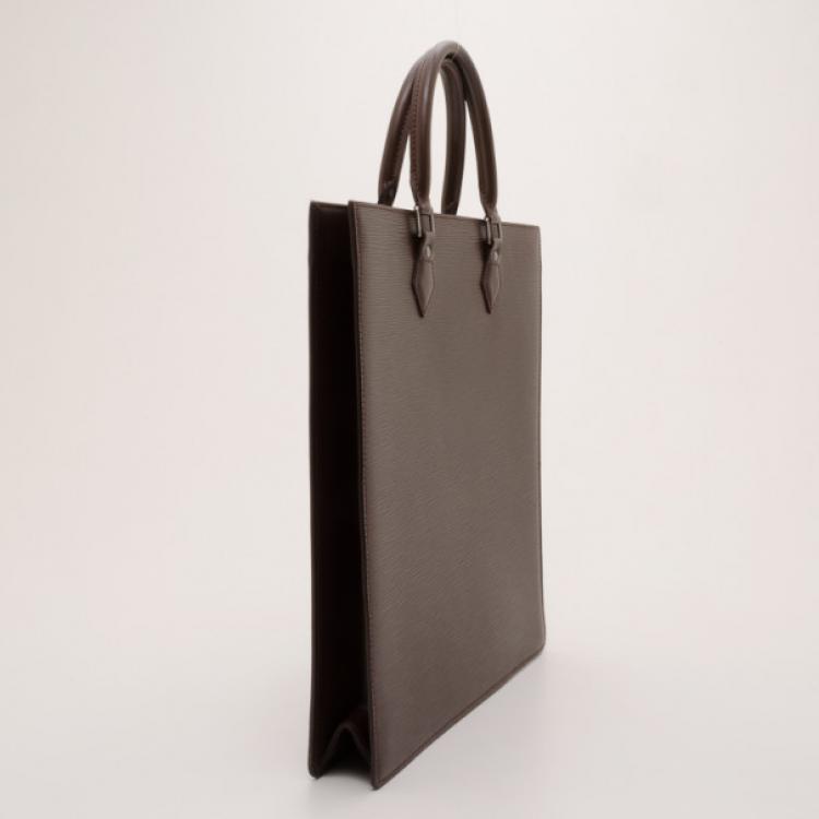 Pre Owned Louis Vuitton Dark Brown Epi Leather Sac Plat Tote