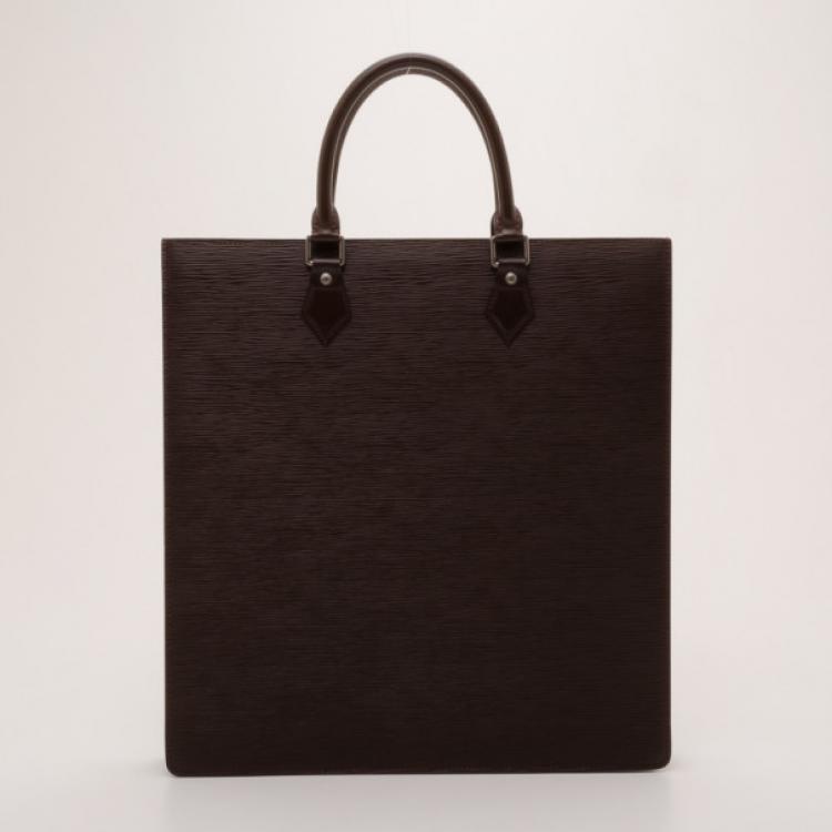 Pre Owned Louis Vuitton Dark Brown Epi Leather Sac Plat Tote