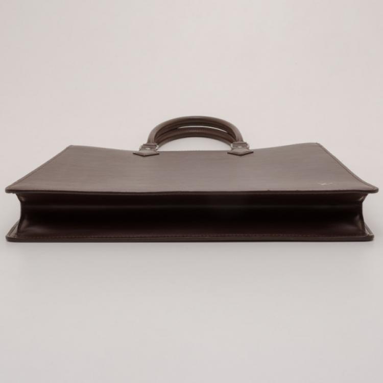 Pre Owned Louis Vuitton Dark Brown Epi Leather Sac Plat Tote