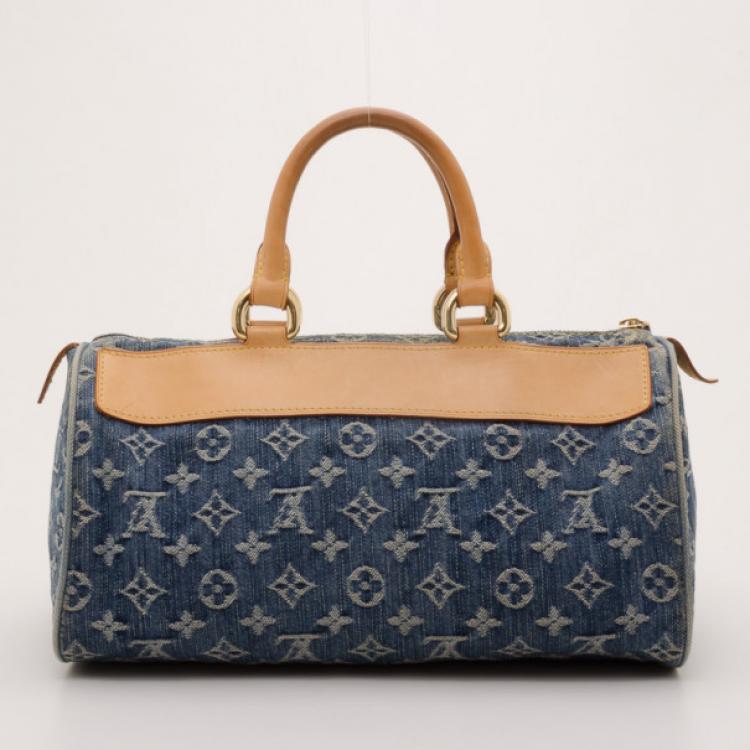 Pre Owned Louis Vuitton Monogram Denim Neo Speedy Satchel