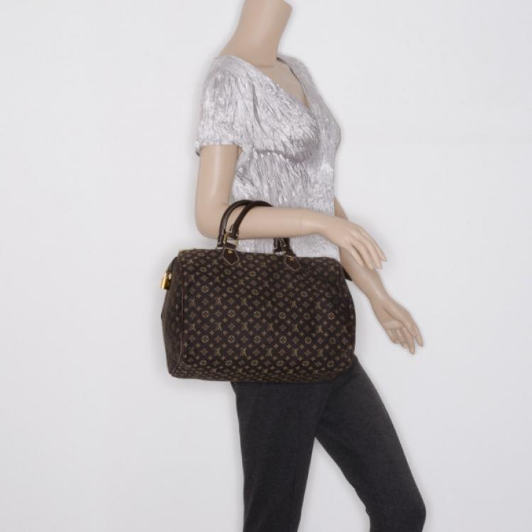 Louis Vuitton Fusain Monogram Mini Lin Idylle Speedy 30 Bag