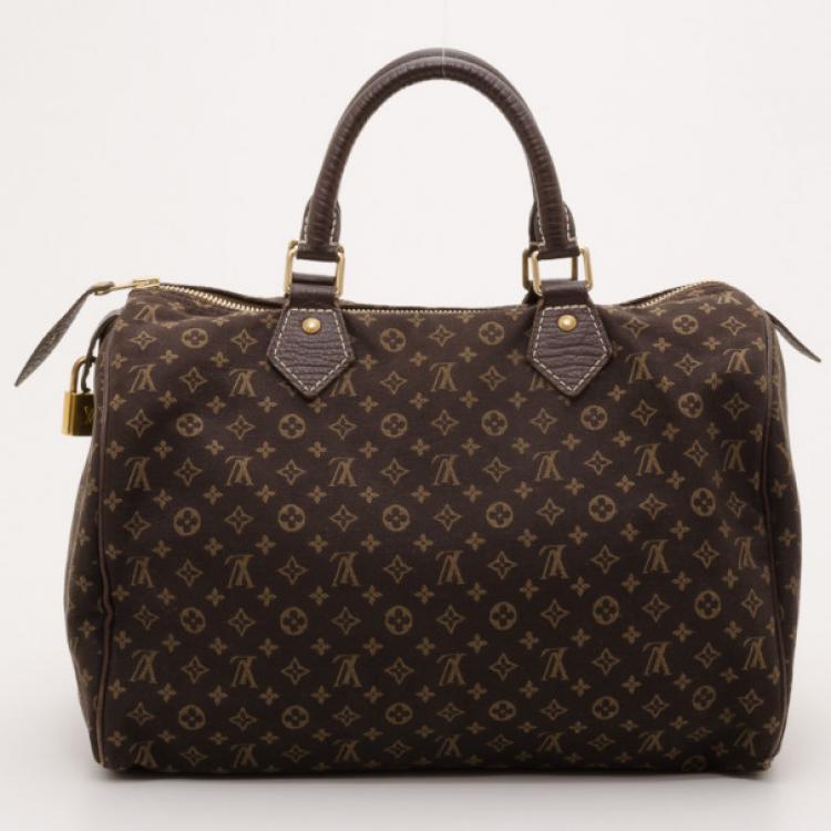 Pre Owned Louis Vuitton Mini Lin Fusain Idylle Speedy 30