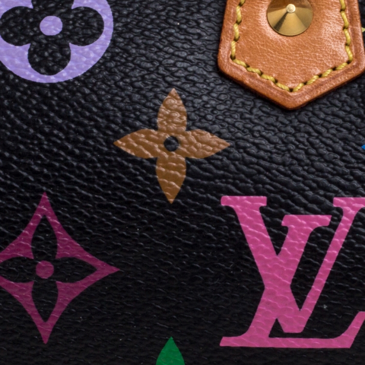 Pre Owned Louis Vuitton Black Multicolore Monogram HL Speedy Bag