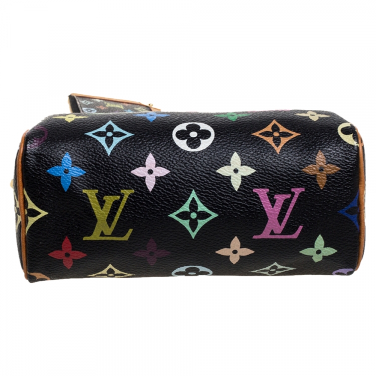 Pre Owned Louis Vuitton Black Multicolore Monogram HL Speedy Bag